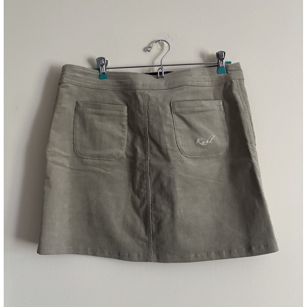 Kuhl Womens 10 Medium Corduroy Skirt Asymmetrical Button Closure Pockets - Picture 8 of 8